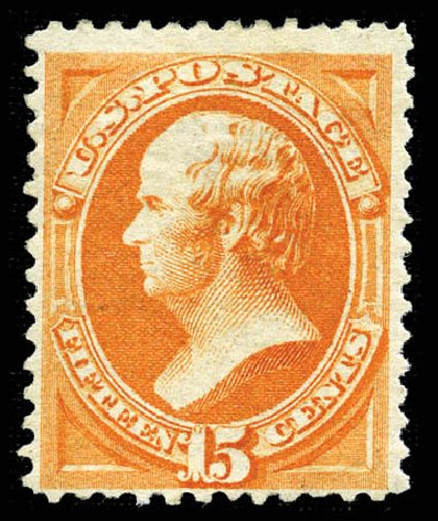 US Stamps Value Scott #163: 1873 15c Webster Continental. Matthew Bennett International, Mar 2012, Sale 344, Lot 4380