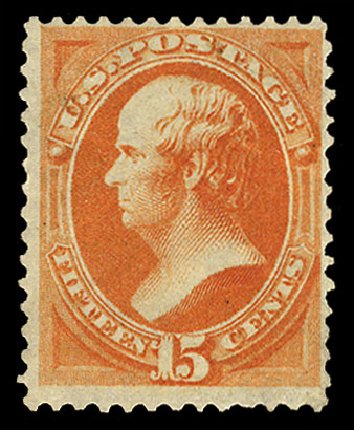 Costs of US Stamps Scott #163 - 15c 1873 Webster Continental. Cherrystone Auctions, Sep 2010, Sale 201009, Lot 70