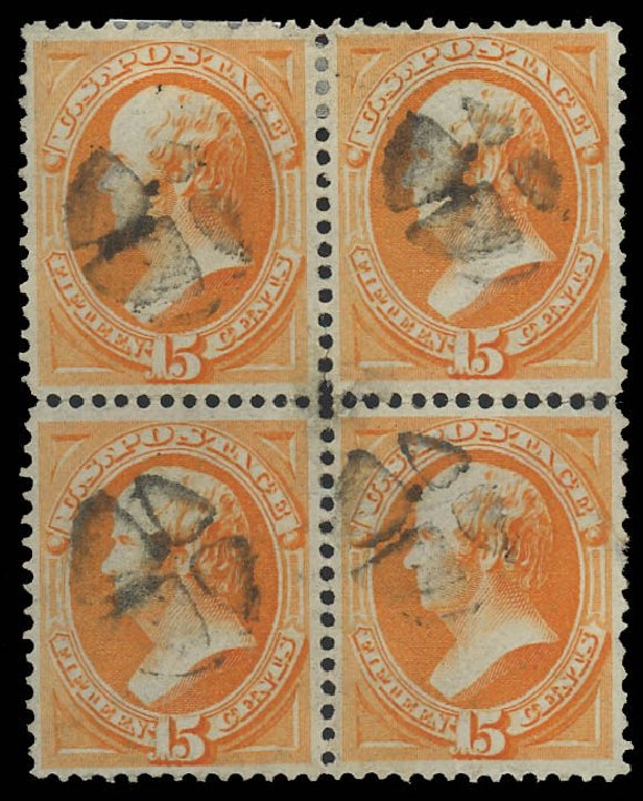 US Stamp Price Scott 163: 1873 15c Webster Continental. Daniel Kelleher Auctions, Oct 2012, Sale 632, Lot 1074