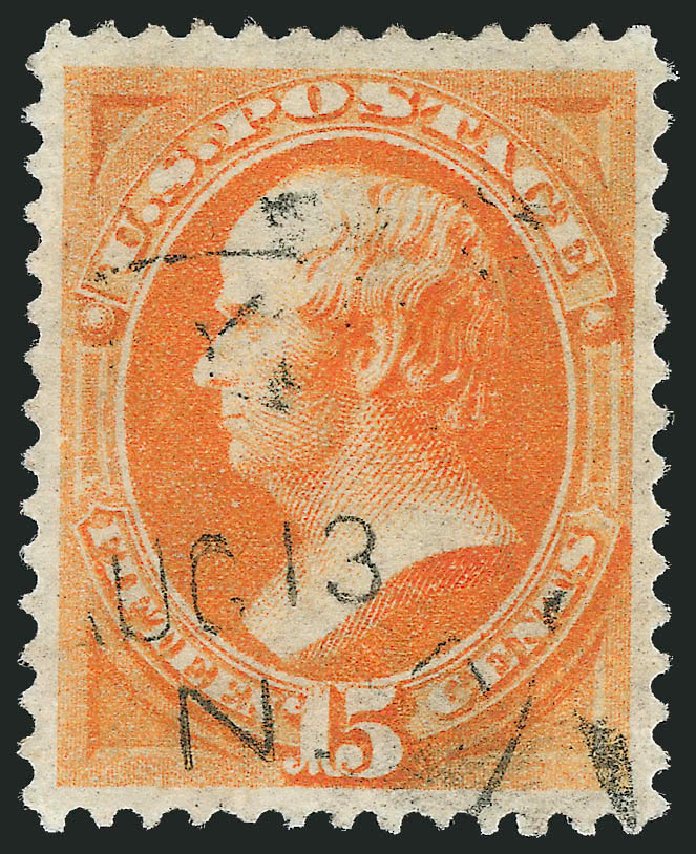 US Stamp Values Scott Cat. # 163 - 15c 1873 Webster Continental. Robert Siegel Auction Galleries, Nov 2012, Sale 1034, Lot 164