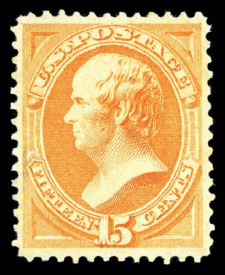 Value of US Stamp Scott Catalog # 163 - 1873 15c Webster Continental. Matthew Bennett International, Sep 2012, Sale 345, Lot 202