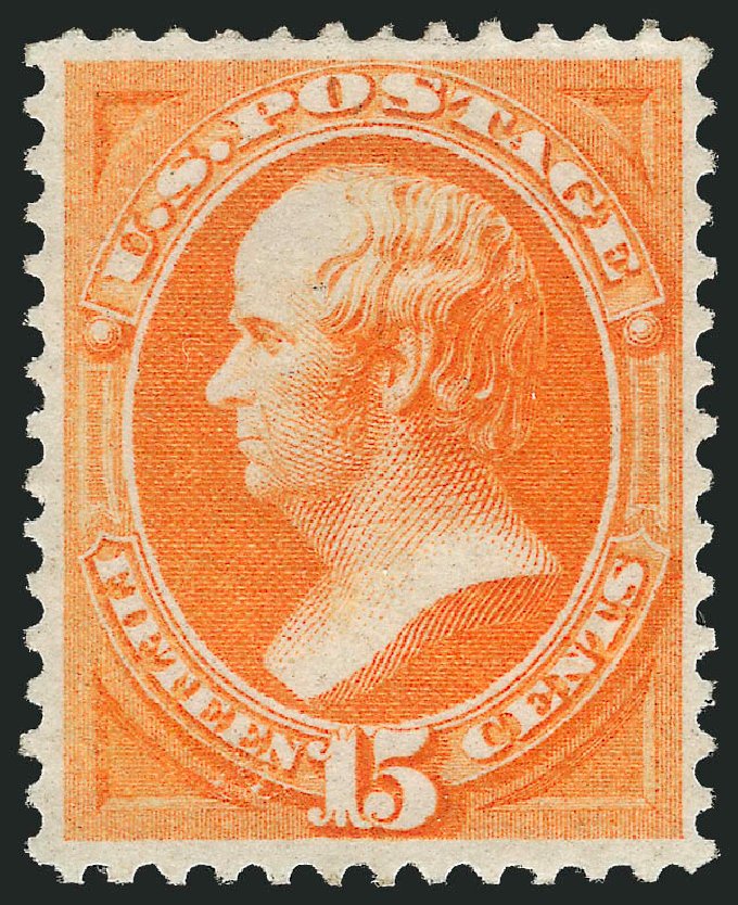 US Stamp Value Scott Catalog #163 - 1873 15c Webster Continental. Robert Siegel Auction Galleries, Oct 2012, Sale 1033, Lot 4093
