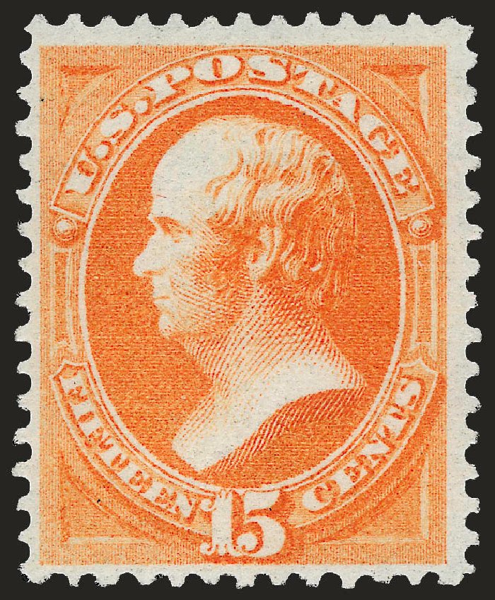 US Stamps Value Scott Catalogue #163: 15c 1873 Webster Continental. Robert Siegel Auction Galleries, Oct 2008, Sale 963, Lot 776