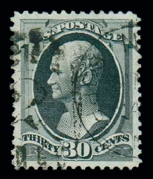 US Stamp Values Scott Cat. #165: 30c 1873 Hamilton Continental. Matthew Bennett International, Dec 2007, Sale 323, Lot 418
