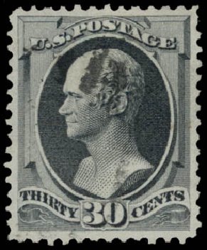 US Stamps Price Scott # 165: 1873 30c Hamilton Continental. Daniel Kelleher Auctions, May 2015, Sale 669, Lot 2658