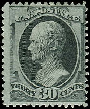 Cost of US Stamps Scott Catalog #165: 1873 30c Hamilton Continental. Regency-Superior, Nov 2014, Sale 108, Lot 348