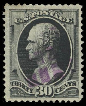 US Stamp Values Scott Catalogue 165: 1873 30c Hamilton Continental. Daniel Kelleher Auctions, Oct 2012, Sale 632, Lot 1075