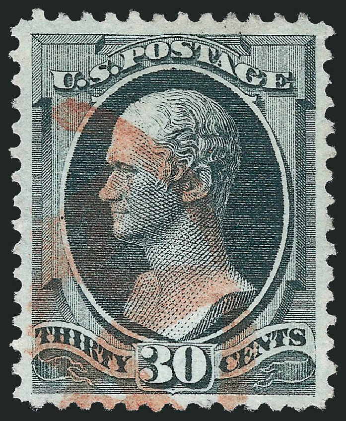 US Stamps Values Scott Catalog #165 - 1873 30c Hamilton Continental. Robert Siegel Auction Galleries, Oct 2012, Sale 1032, Lot 3272