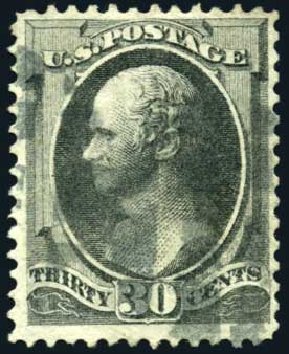US Stamps Price Scott #165: 1873 30c Hamilton Continental. Harmer-Schau Auction Galleries, Oct 2008, Sale 79, Lot 113