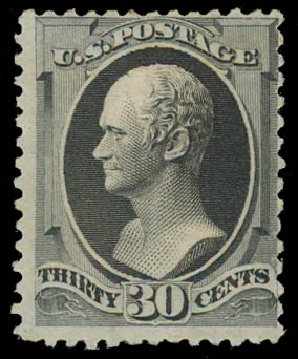Prices of US Stamps Scott Catalog 165: 1873 30c Hamilton Continental. Daniel Kelleher Auctions, Jul 2011, Sale 625, Lot 786