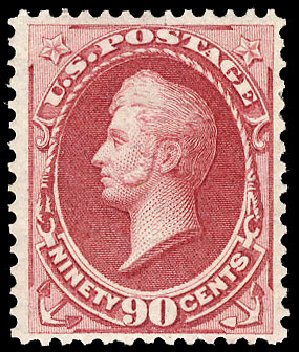 Price of US Stamp Scott Catalog 166 - 1873 90c Perry Continental. Cherrystone Auctions, Jan 2013, Sale 201301, Lot 17