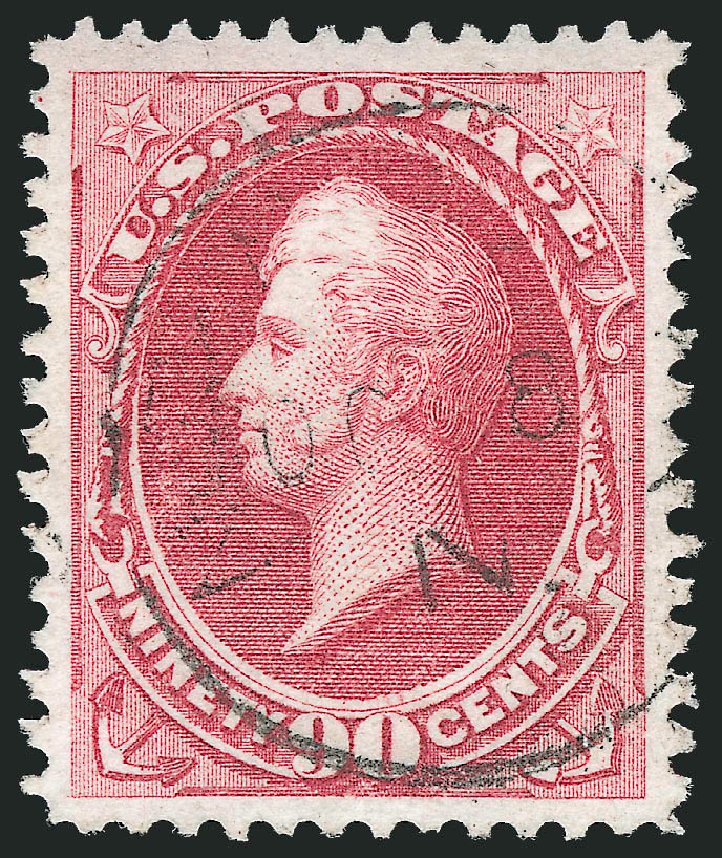Values of US Stamps Scott # 166 - 90c 1873 Perry Continental. Robert Siegel Auction Galleries, Sep 2012, Sale 1027, Lot 77