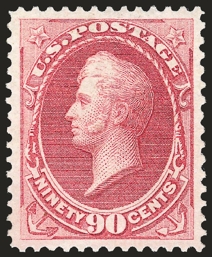 US Stamp Prices Scott Cat. 166: 90c 1873 Perry Continental. Robert Siegel Auction Galleries, Apr 2009, Sale 972, Lot 3167