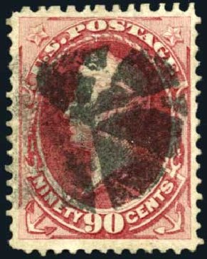 Costs of US Stamp Scott Catalog #166 - 90c 1873 Perry Continental. Harmer-Schau Auction Galleries, May 2014, Sale 101, Lot 128