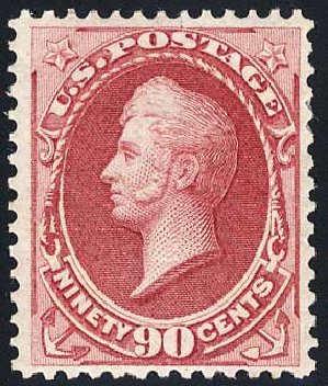 Prices of US Stamps Scott Cat. #166: 90c 1873 Perry Continental. Cherrystone Auctions, Jul 2008, Sale 200807, Lot 29