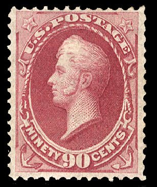 US Stamp Price Scott Catalogue # 166 - 90c 1873 Perry Continental. Cherrystone Auctions, Jul 2009, Sale 200907, Lot 139