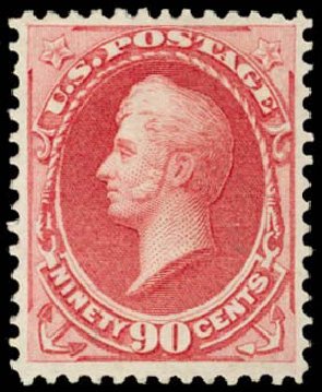 Costs of US Stamp Scott Catalogue #166 - 90c 1873 Perry Continental. Daniel Kelleher Auctions, Sep 2014, Sale 655, Lot 289