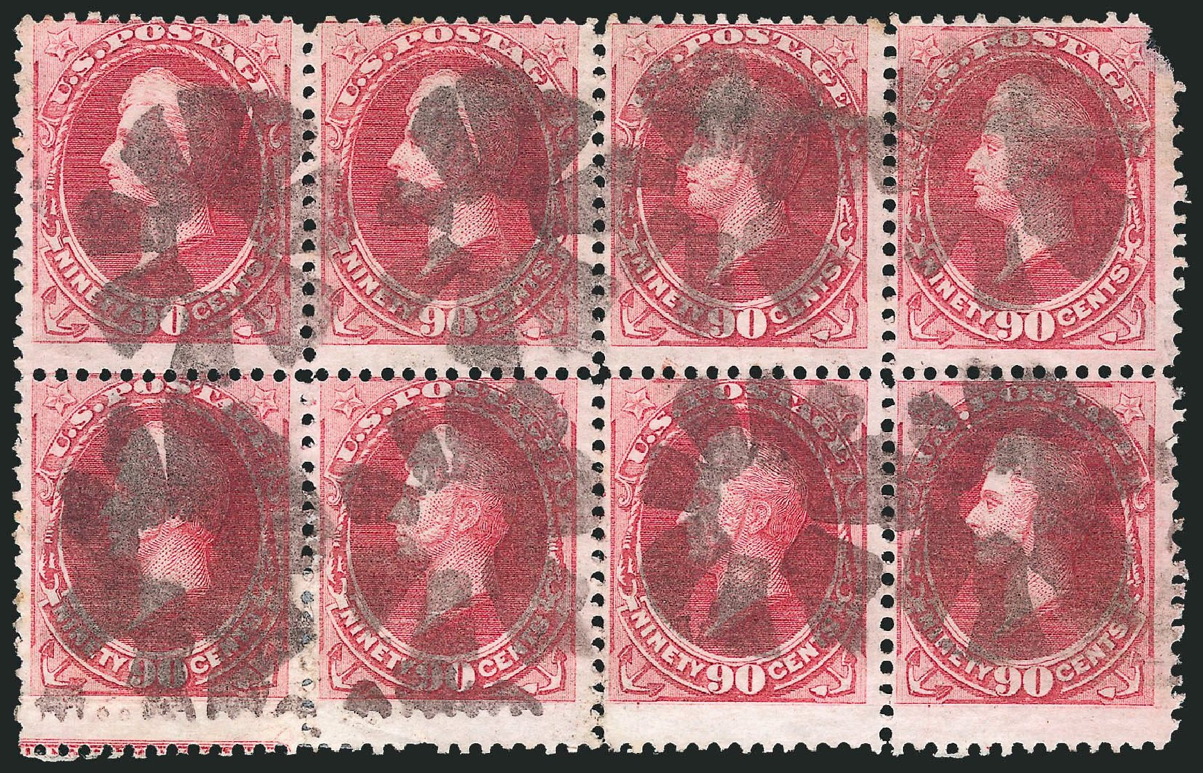 US Stamps Prices Scott Cat. # 166: 90c 1873 Perry Continental. Robert Siegel Auction Galleries, Nov 2014, Sale 1084, Lot 3439