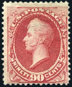 Values of US Stamps Scott Cat. #166: 90c 1873 Perry Continental. Harmer-Schau Auction Galleries, Apr 2009, Sale 81, Lot 560