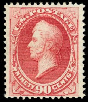 Value of US Stamps Scott #166 - 1873 90c Perry Continental. Daniel Kelleher Auctions, Oct 2014, Sale 660, Lot 2180