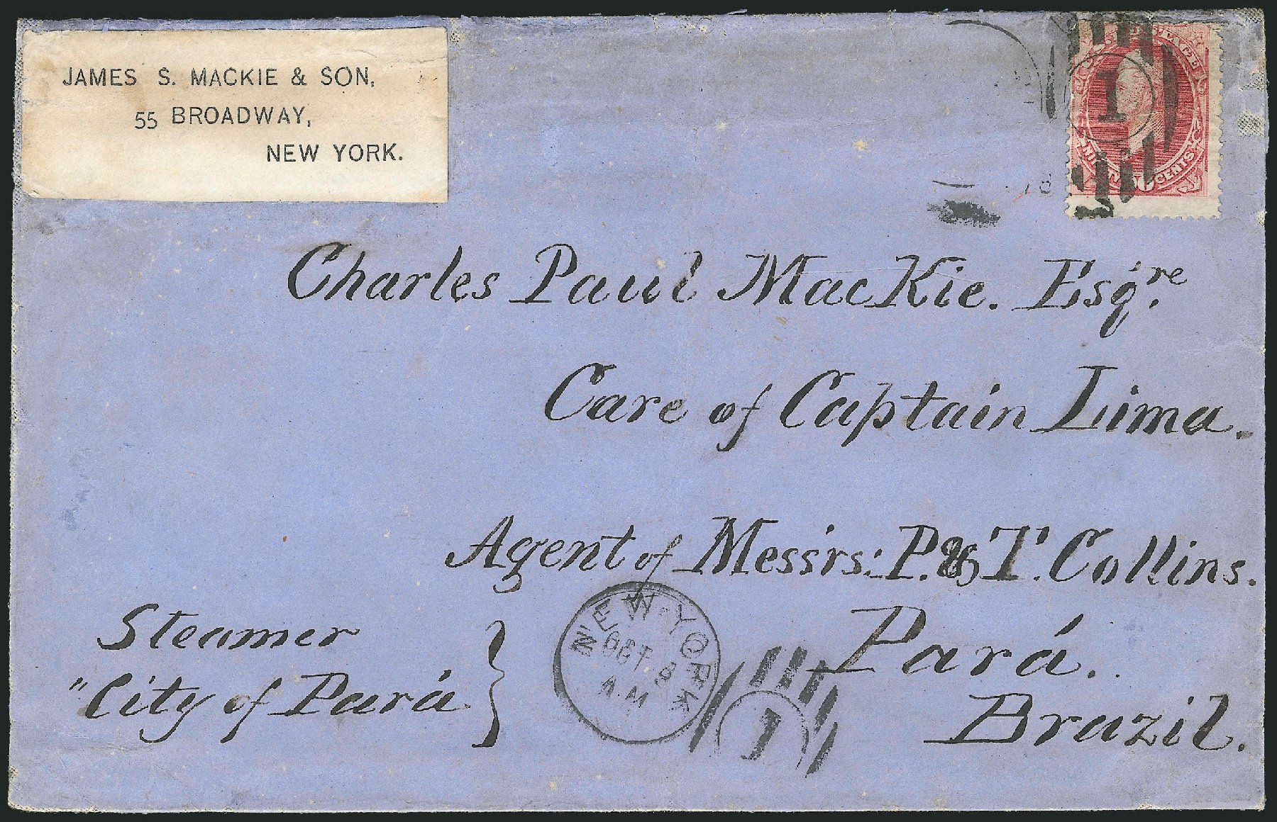 Prices of US Stamps Scott Cat. #166: 90c 1873 Perry Continental. Robert Siegel Auction Galleries, Nov 2014, Sale 1084, Lot 3440
