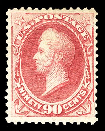 Values of US Stamp Scott Cat. 166: 1873 90c Perry Continental. Cherrystone Auctions, Nov 2013, Sale 201311, Lot 31