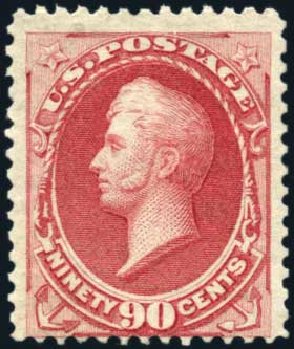 Cost of US Stamp Scott # 166 - 1873 90c Perry Continental. Harmer-Schau Auction Galleries, Apr 2009, Sale 81, Lot 561