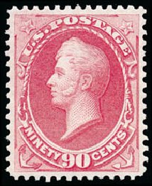 Costs of US Stamps Scott Catalogue # 166: 90c 1873 Perry Continental. Schuyler J. Rumsey Philatelic Auctions, Apr 2015, Sale 60, Lot 2171