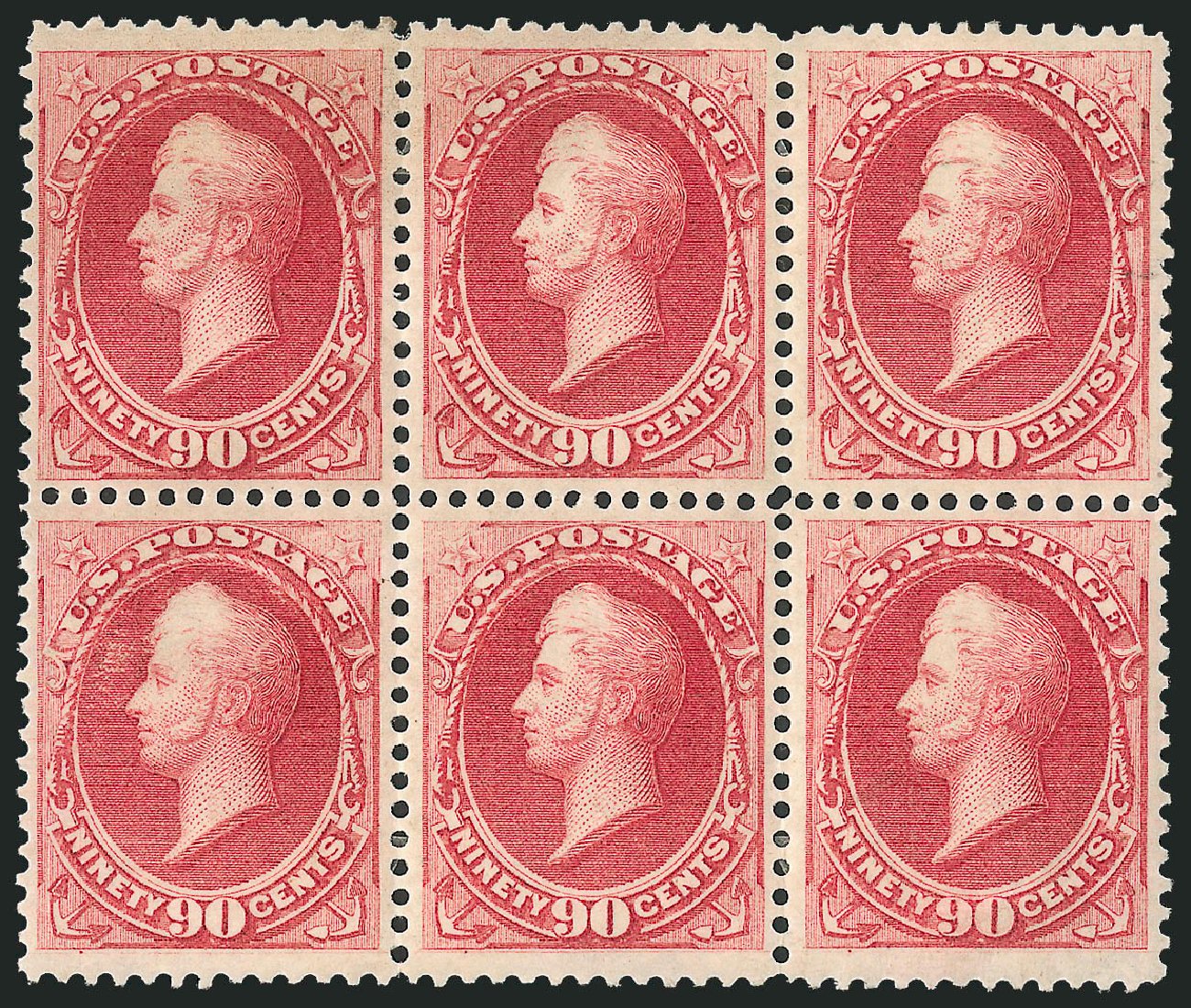 US Stamp Prices Scott Cat. 166 - 90c 1873 Perry Continental. Robert Siegel Auction Galleries, Mar 2012, Sale 1021, Lot 391