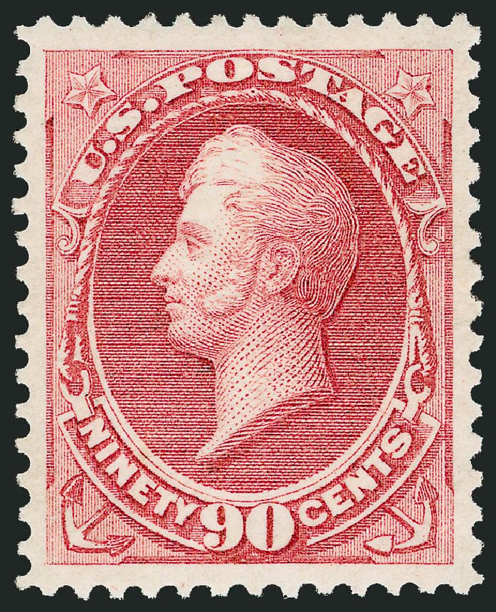 US Stamps Values Scott # 166: 1873 90c Perry Continental. Robert Siegel Auction Galleries, Jun 2012, Sale 1025, Lot 171