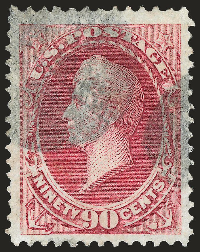 US Stamps Values Scott #166: 1873 90c Perry Continental. Robert Siegel Auction Galleries, Jun 2010, Sale 992, Lot 2241