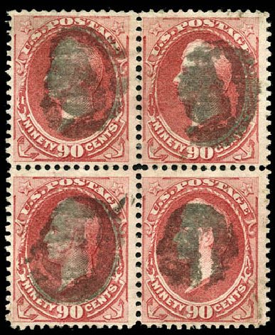 Costs of US Stamp Scott Catalog 166: 90c 1873 Perry Continental. Matthew Bennett International, Sep 2011, Sale 338, Lot 1842