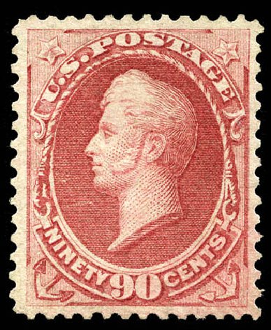 US Stamp Prices Scott Catalog #166 - 90c 1873 Perry Continental. Matthew Bennett International, Mar 2012, Sale 344, Lot 4382