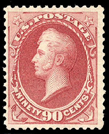 US Stamps Prices Scott Catalog #166: 90c 1873 Perry Continental. Cherrystone Auctions, Jan 2010, Sale 201001, Lot 112