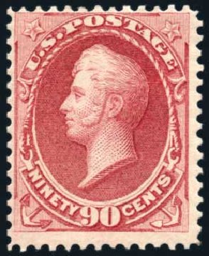 Values of US Stamps Scott Catalog # 166: 90c 1873 Perry Continental. Harmer-Schau Auction Galleries, Jul 2010, Sale 86, Lot 402