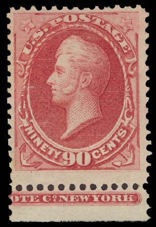Costs of US Stamps Scott Cat. #166 - 1873 90c Perry Continental. Daniel Kelleher Auctions, Jun 2012, Sale 630, Lot 1402