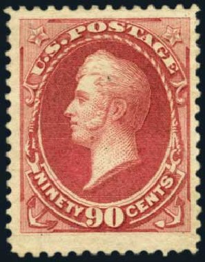 Values of US Stamp Scott Catalog # 166: 1873 90c Perry Continental. Harmer-Schau Auction Galleries, Aug 2012, Sale 94, Lot 1263