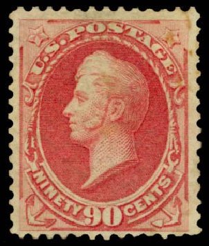 US Stamps Value Scott Catalog #166: 90c 1873 Perry Continental. Daniel Kelleher Auctions, Dec 2014, Sale 661, Lot 153