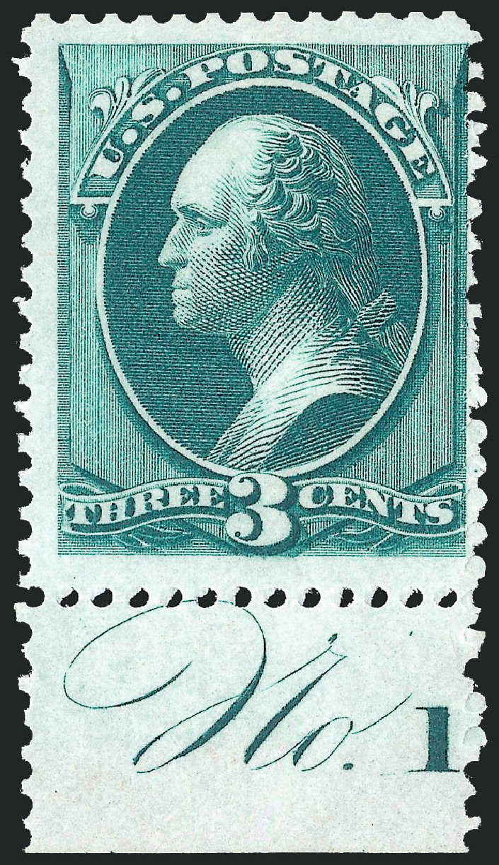 US Stamp Values Scott # 169 - 3c 1875 Washington Special Printing. Robert Siegel Auction Galleries, Oct 2012, Sale 1033, Lot 4098