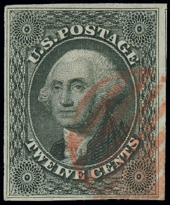 US Stamps Value Scott Catalog 17: 1851 12c Washington. Matthew Bennett International, Jun 2008, Sale 328, Lot 497