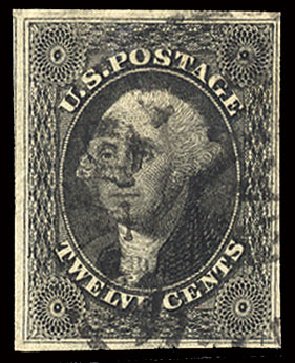 Value of US Stamps Scott Catalog # 17 - 1851 12c Washington. Cherrystone Auctions, Mar 2009, Sale 200903, Lot 37