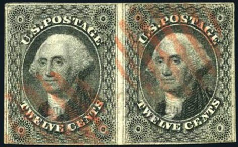 Prices of US Stamp Scott Cat. 17 - 12c 1851 Washington. Harmer-Schau Auction Galleries, Oct 2008, Sale 79, Lot 37