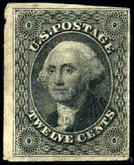 Value of US Stamps Scott Cat. # 17 - 1851 12c Washington. Harmer-Schau Auction Galleries, Feb 2009, Sale 80, Lot 1097