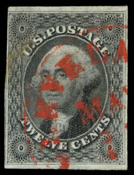 Prices of US Stamp Scott Catalogue #17: 1851 12c Washington. Daniel Kelleher Auctions, Sep 2014, Sale 655, Lot 167