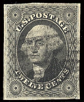 Prices of US Stamp Scott #17: 1851 12c Washington. Cherrystone Auctions, Mar 2009, Sale 200903, Lot 38