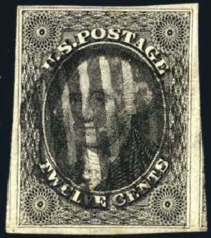 Prices of US Stamps Scott 17: 12c 1851 Washington. Harmer-Schau Auction Galleries, Feb 2009, Sale 80, Lot 1098