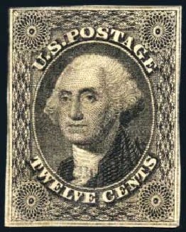US Stamp Price Scott # 17 - 1851 12c Washington. Harmer-Schau Auction Galleries, Apr 2009, Sale 81, Lot 528