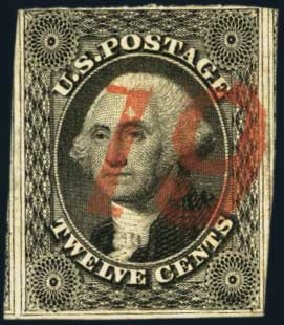 Price of US Stamps Scott Cat. #17: 1851 12c Washington. Harmer-Schau Auction Galleries, Aug 2012, Sale 94, Lot 1018