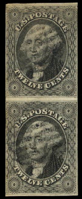 US Stamps Value Scott Cat. # 17: 1851 12c Washington. Daniel Kelleher Auctions, Sep 2014, Sale 655, Lot 168