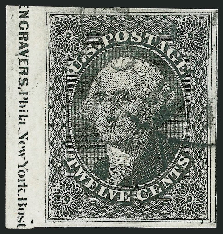 US Stamps Price Scott Catalogue #17: 1851 12c Washington. Robert Siegel Auction Galleries, Jun 2012, Sale 1024, Lot 48